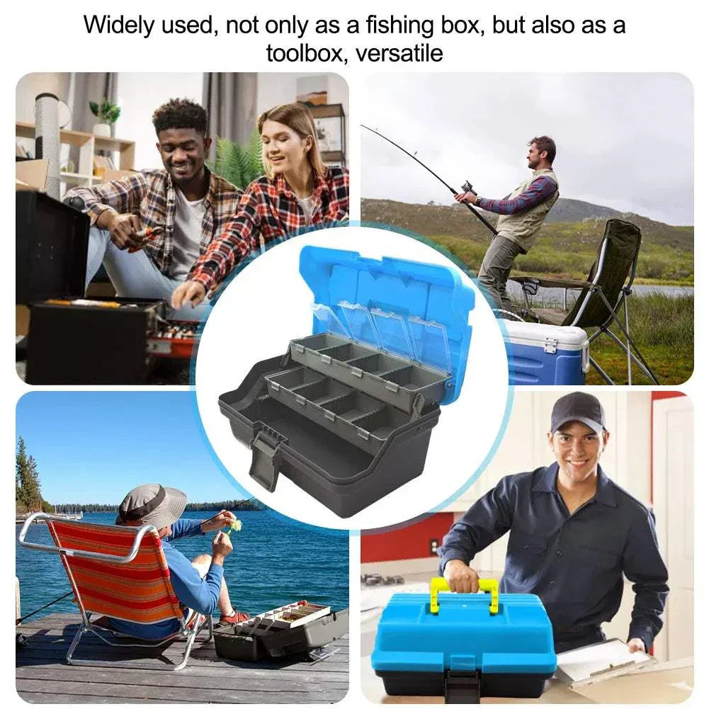  Folding Fishing Tackle Box Portable Fishing Gear Box Multipurpose Fishing Case