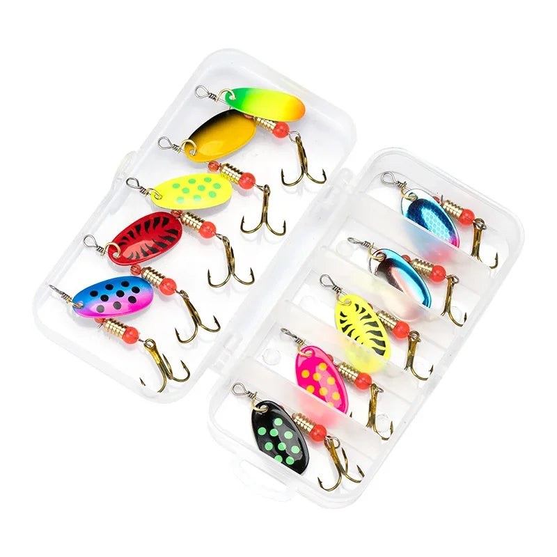 10PCS Fishing Lure Metal Spoon Spinner Spoonbait Crankbaits 