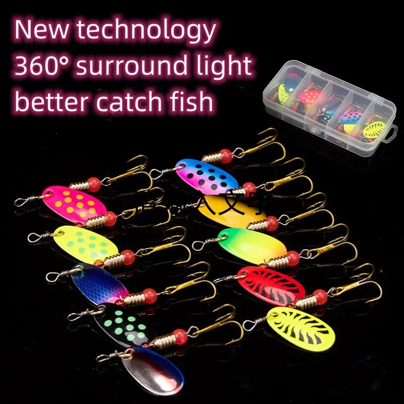10PCS Fishing Lure Metal Spoon Spinner Spoonbait Crankbaits 