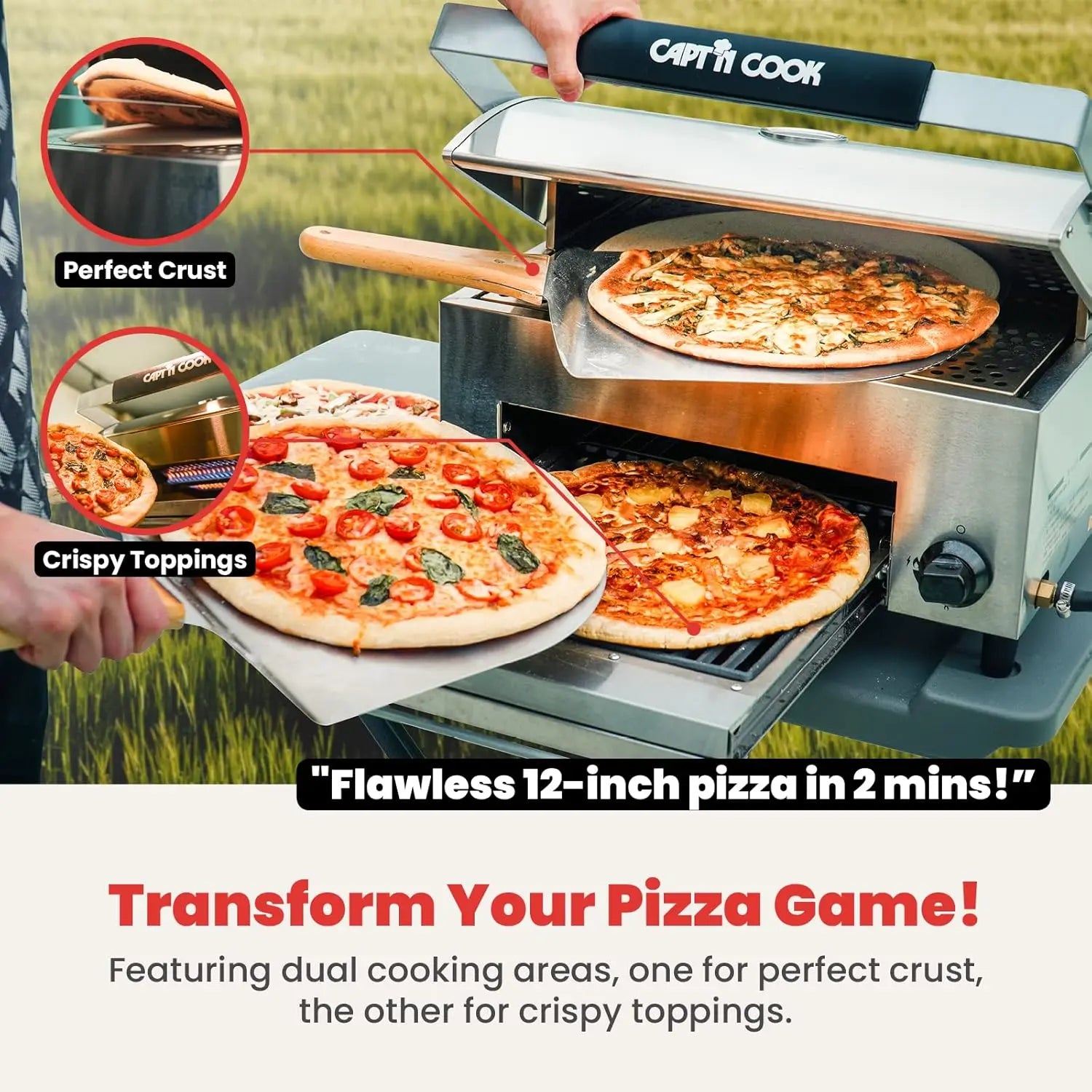 Pizza Oven Outdoor Gas Pizza Oven, Portable Propane Pizza OvenSmokeles
