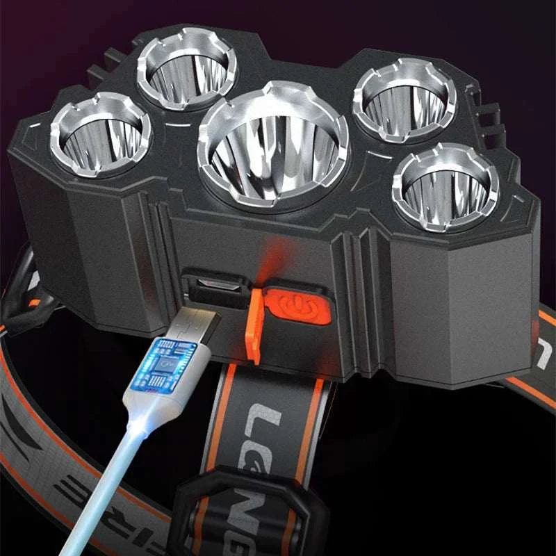 High Lumens 5LED Headlamp Super Bright 