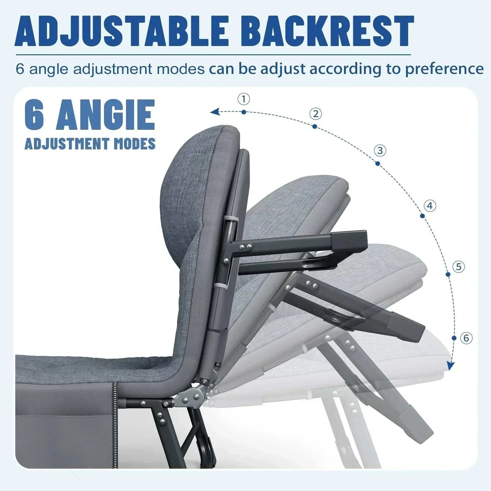 Adults 6 Positions Portable & Foldable Bed