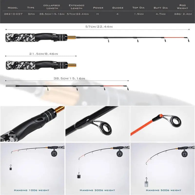 Winter Fishing Rod Set Outdoor Sports Mini Feeder Telescopic 