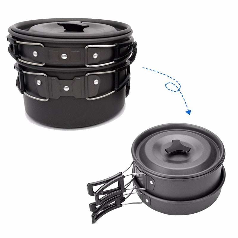 1 Set Outdoor Pots Pans Camping Cookware